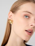 Flower Figured Earrings with Top Pearl Detail