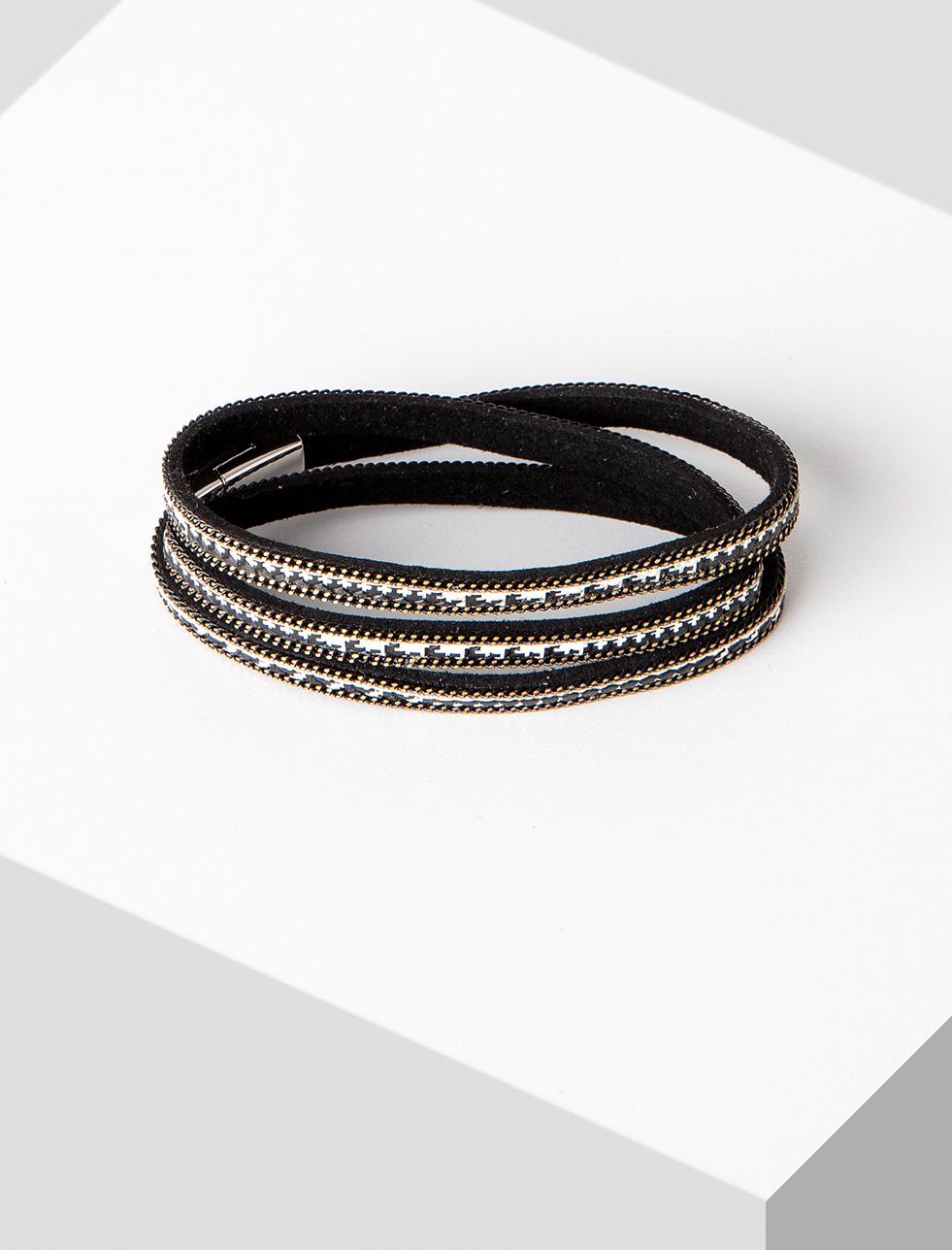 Bayan Siyah Çeşitli Detaylara Sahip Çoklu Bileklik