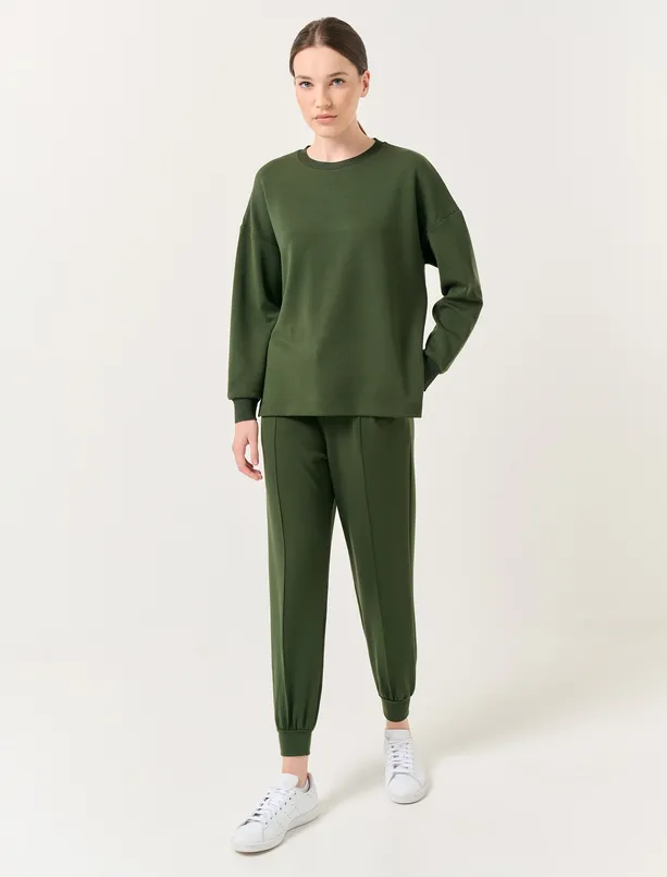 Bayan  Yüksek Bel Dar Paça Cepli Modal Jogger Pantolon