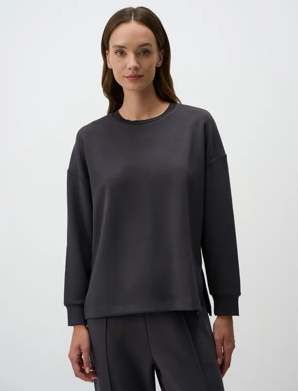 Bayan  Uzun Kollu Bisiklet Yaka Oversize Sweatshirt