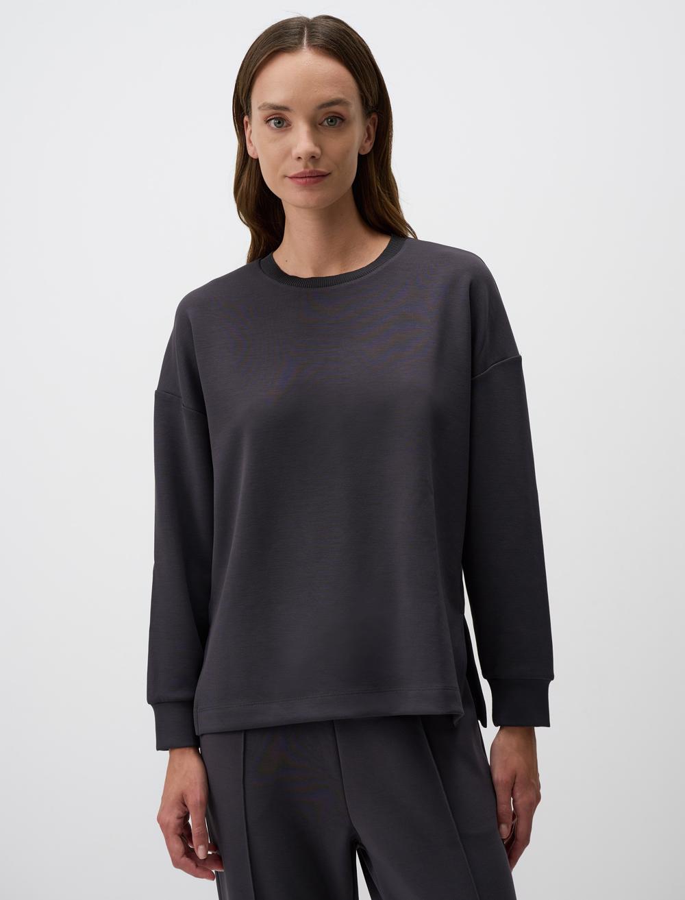 Uzun Kollu Bisiklet Yaka Oversize Sweatshirt