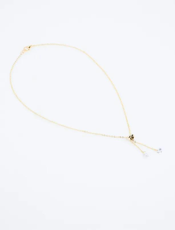 Women Yellow Ball Detailed Chain Necklace