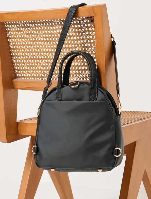 Women Black Compartment Shoulder Cross Shoulder Backpack Bag
