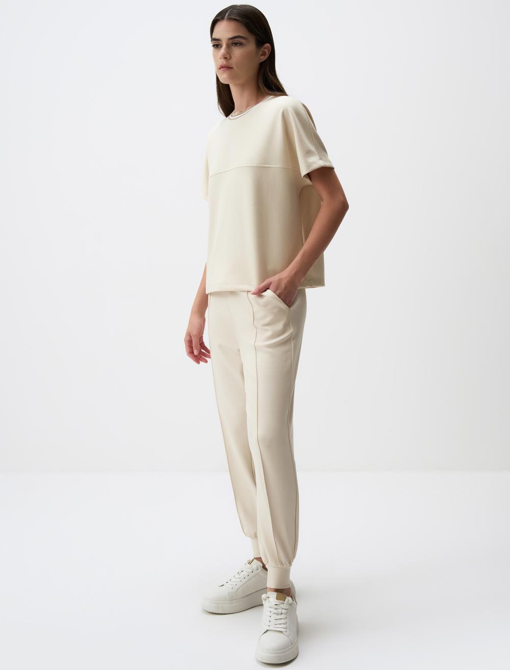 Yüksek Bel Dar Parça Cepli Jogger Pantolon