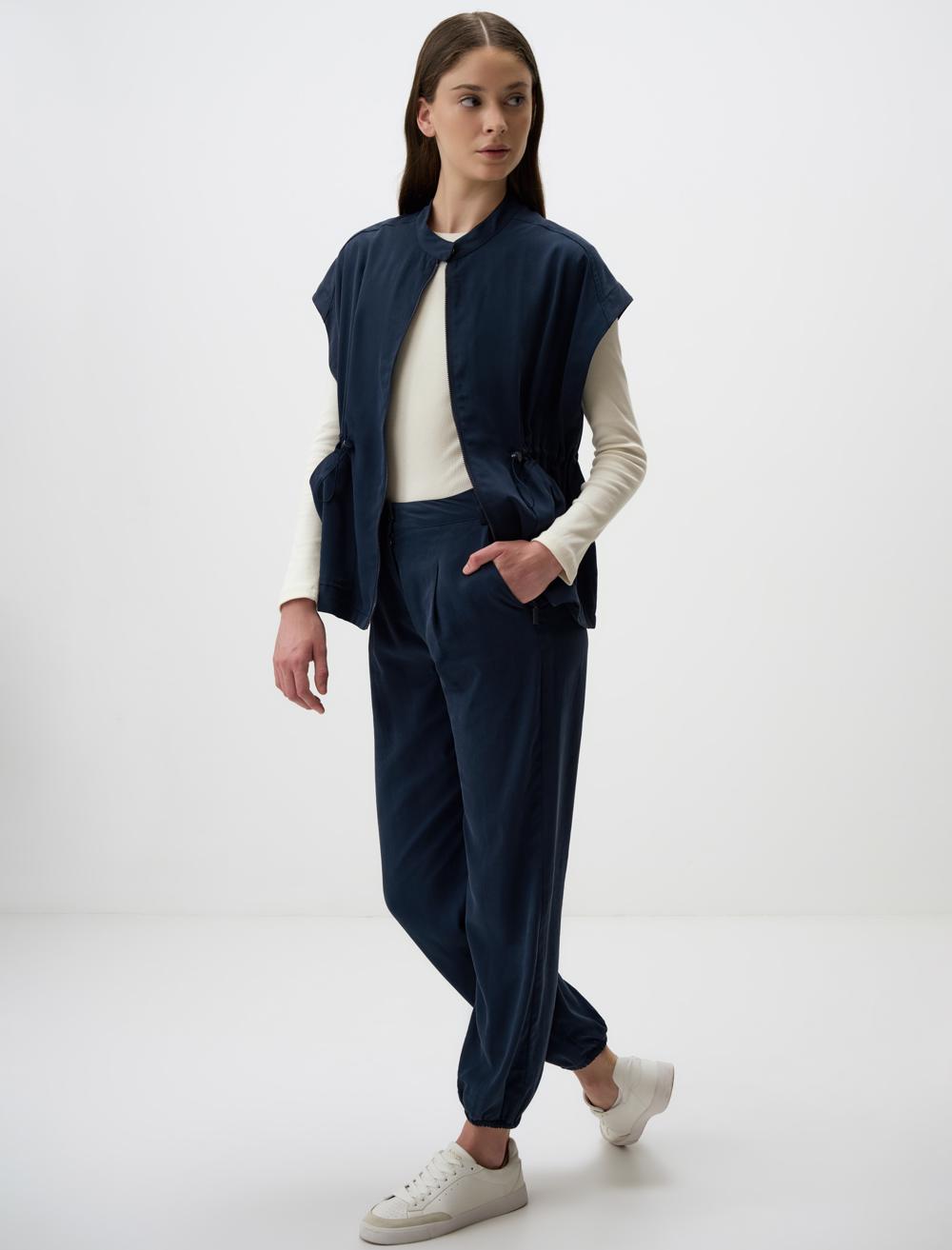 Dar Paça Normal Bel Kargo Cepli Gabardin Pantolon