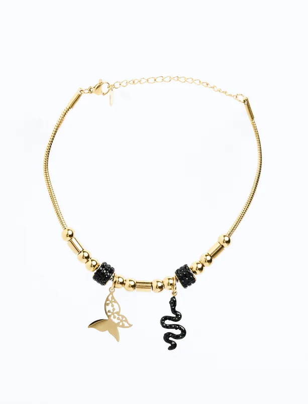Women Mixed Butterfly and Snake Figured Bracelet