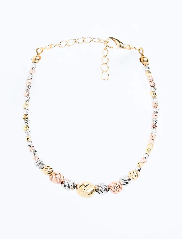 Women Mixed Adjustable Bracelet with Shiny Ball Figure