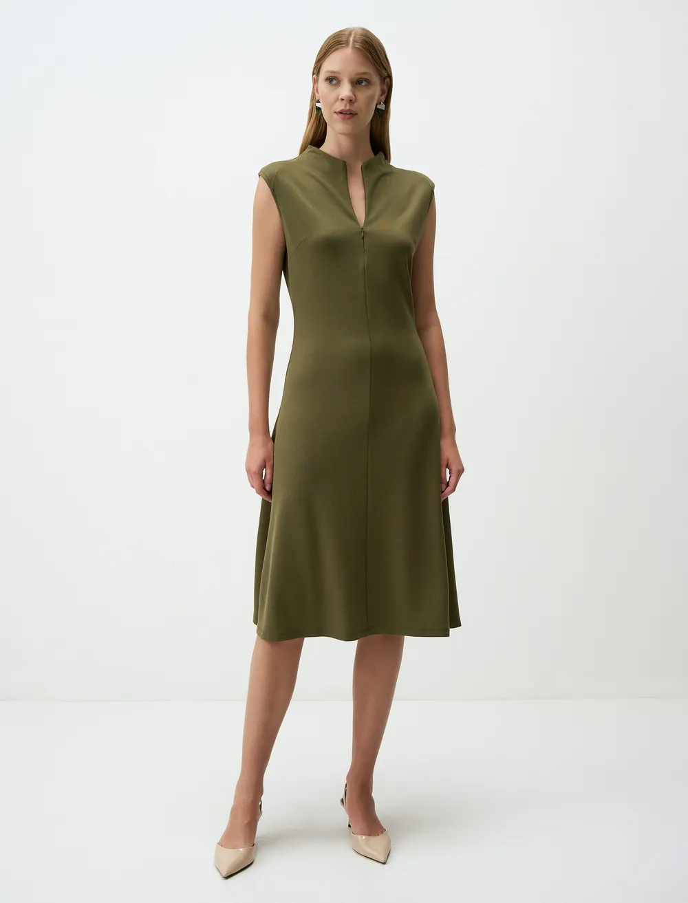 Mie_yamDeuxieme dignity sleeveless elbise_4ww131713_haki-312-