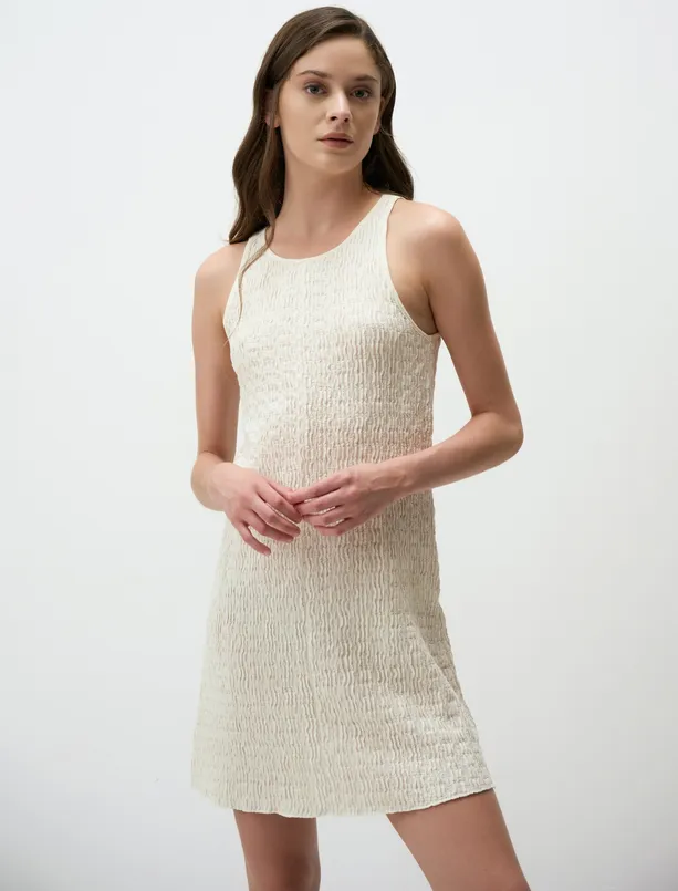 Women  Halter Neck Patterned Sleeveless Mini Dress