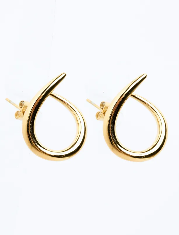 Women Yellow Asymmetric Patterned Earrings
