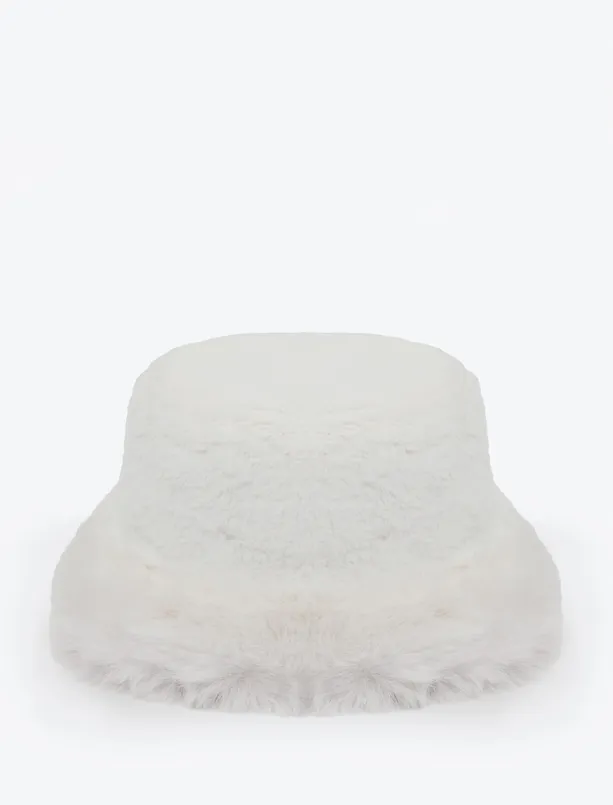 Women White Soft Textured Fisherman Hat