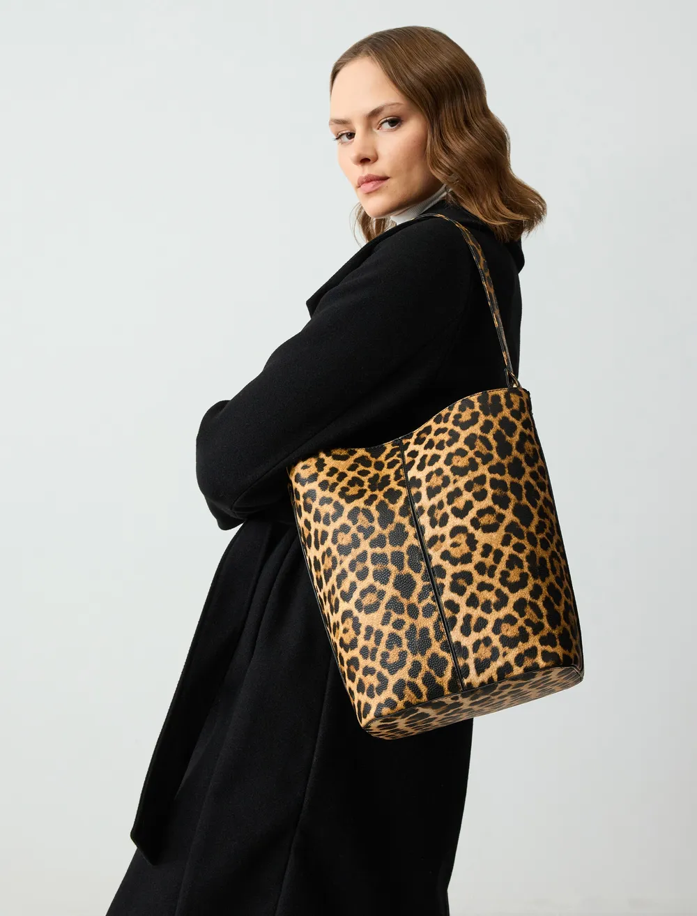 Desenli Leopar Desenli El Ve Omuz Çantası