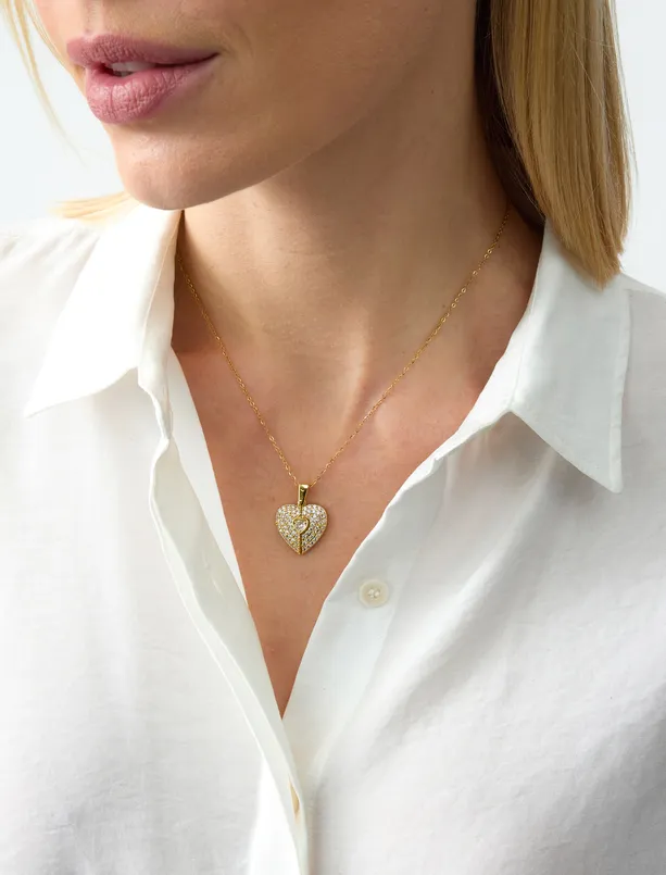 Women Yellow Heart Figured Adjustable Necklace
