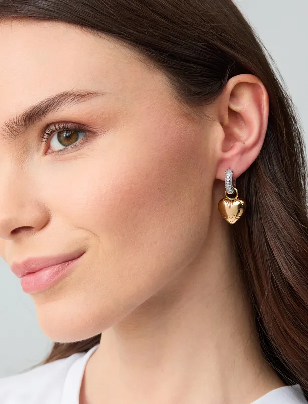 Women Yellow Shiny Asymmetric Figured Earrings