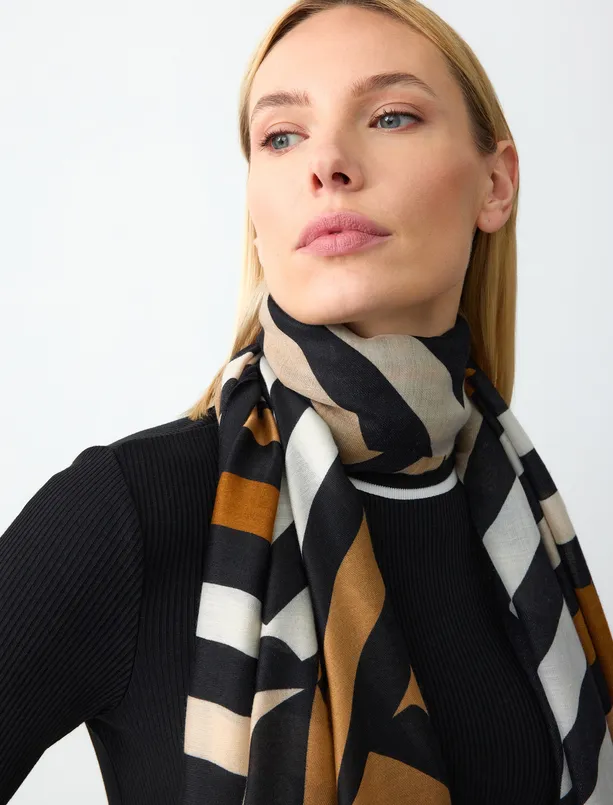 Women Patterned Line Patterned Woven Shawl
