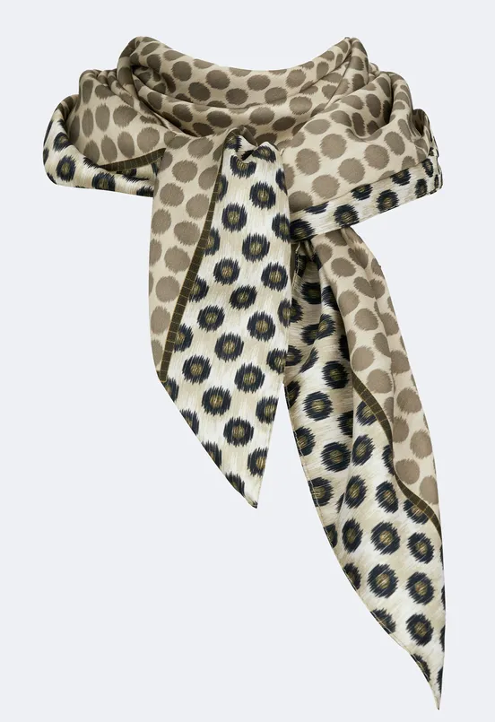 Women Haki Polka Dot Scarf