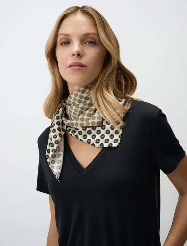 Women Haki Polka Dot Scarf
