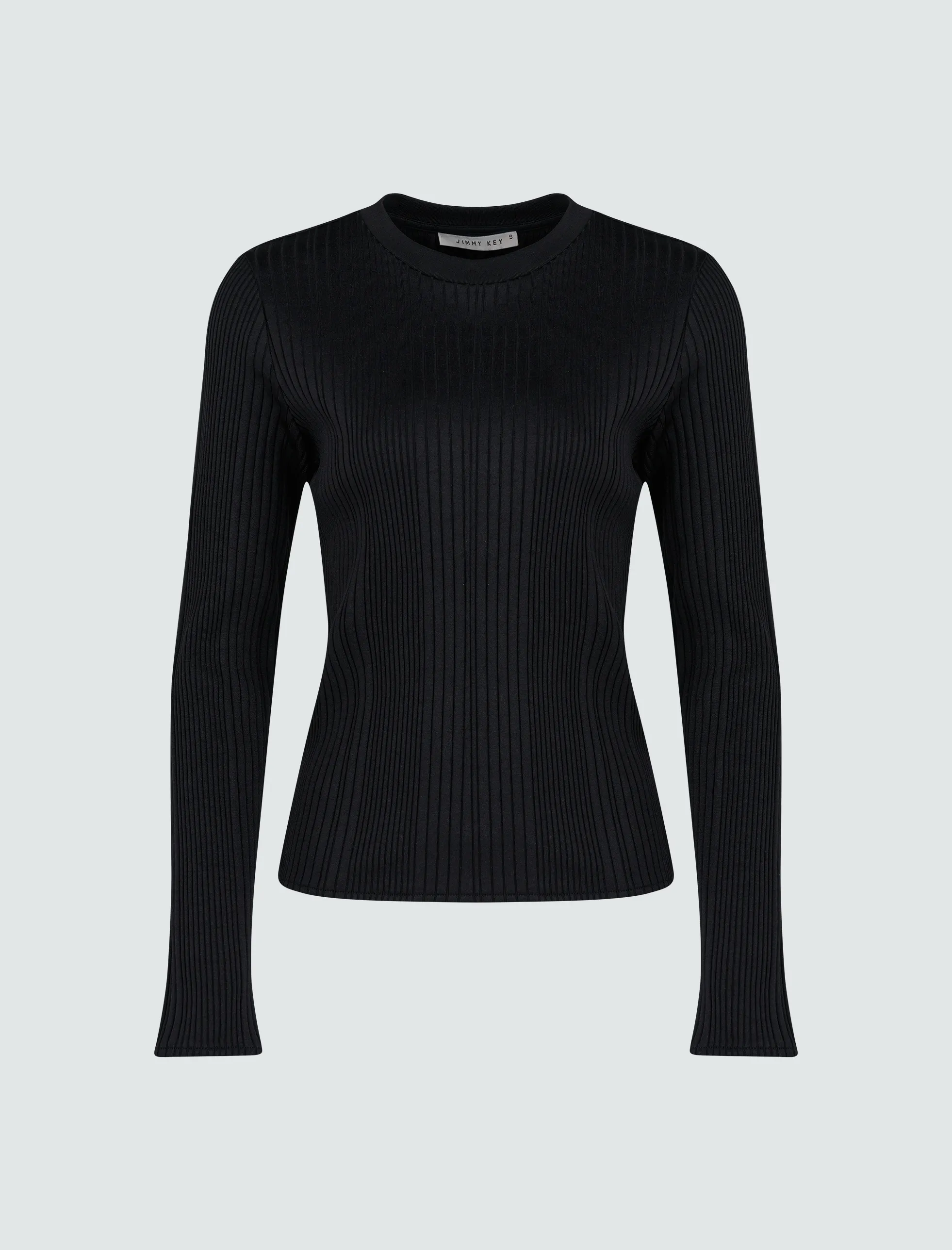 Siyah Uzun Kollu Bisiklet Yaka Basic Bluz