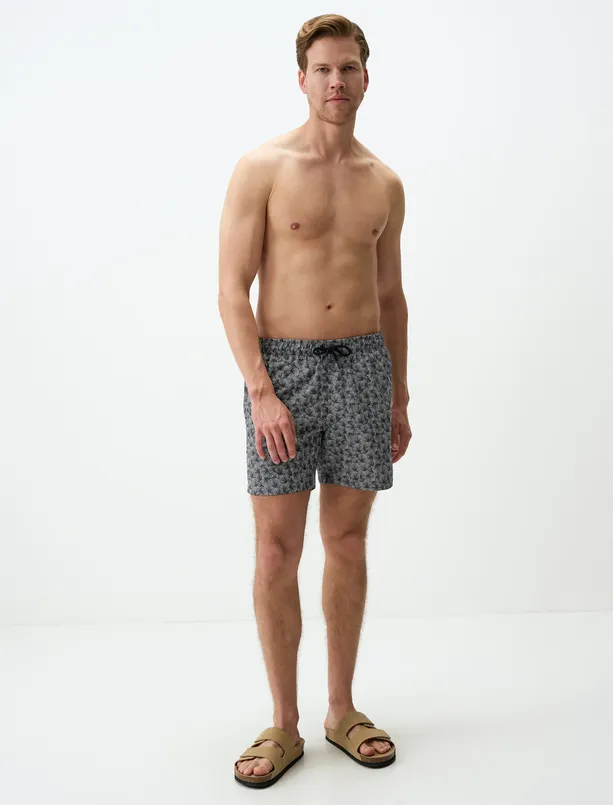 Women Dark Blue Casual Patterned Mens Sea Shorts