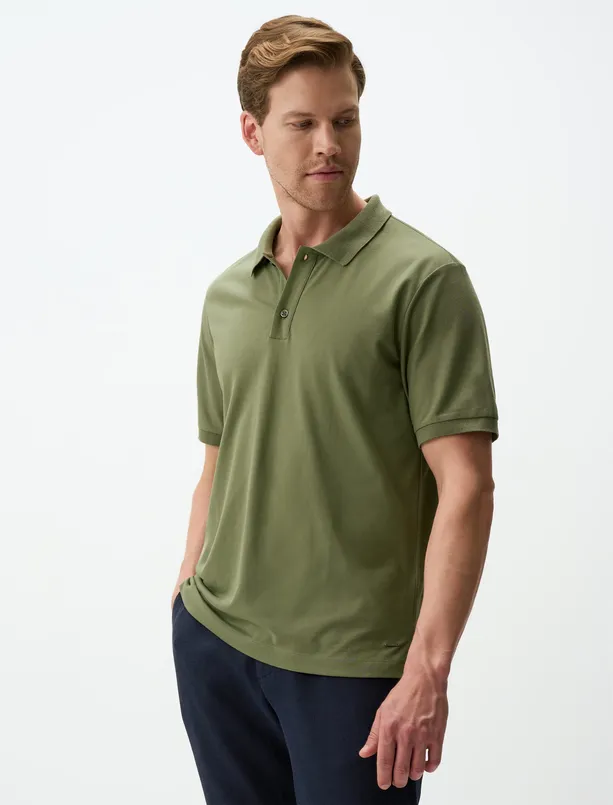 Women Haki Short Sleeve Polo Collar Mens T-Shirt