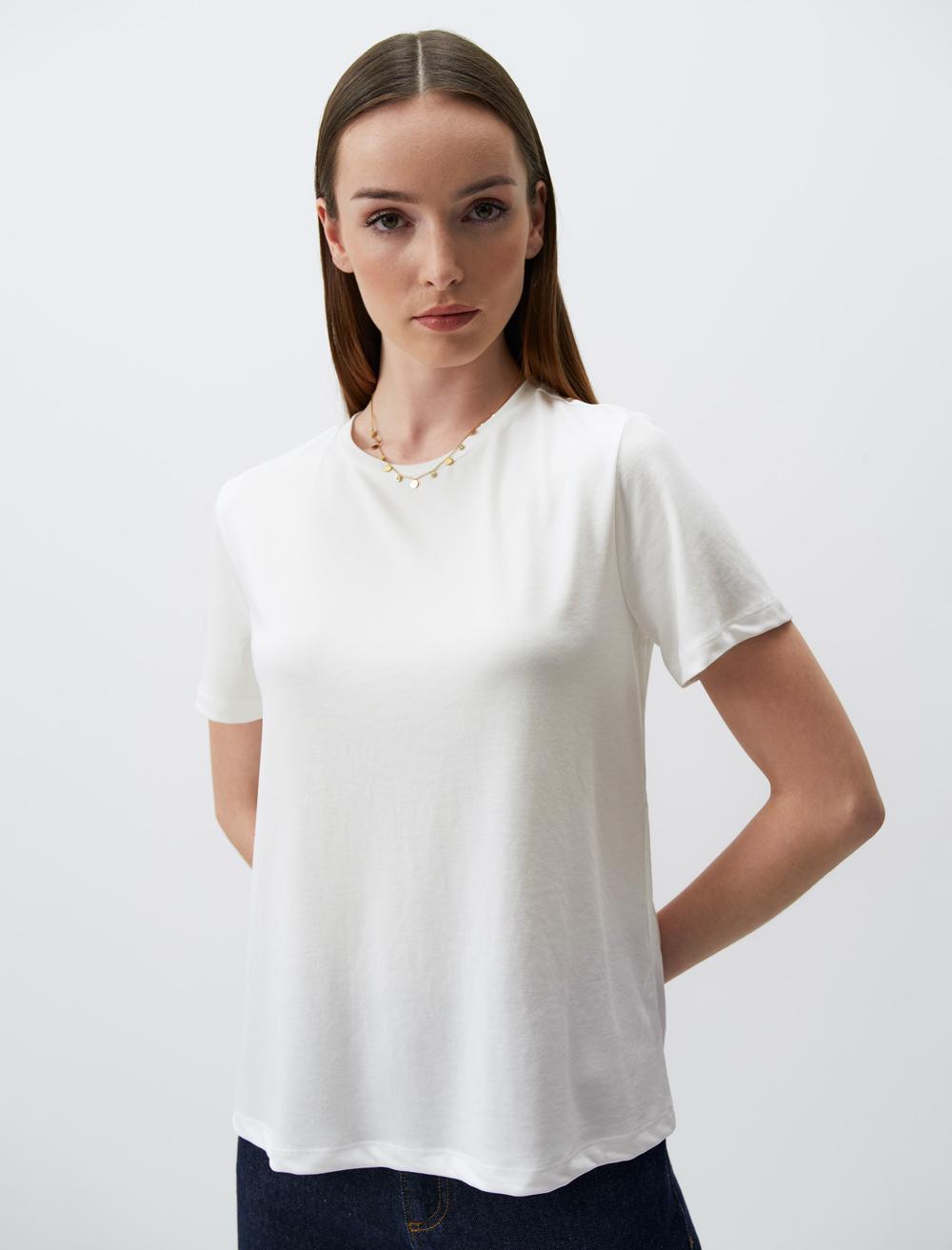 Düz Kesim Bisiklet Yaka Kısa Kollu Basic Tişört