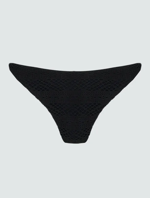 Bayan Siyah İşlemeli Bikini Alt