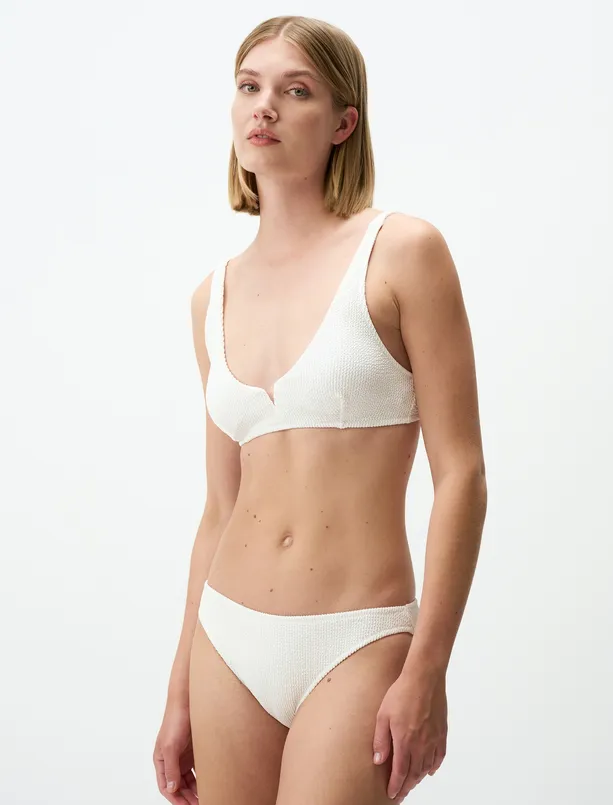 Women  Basic Textured Bikini Bottom