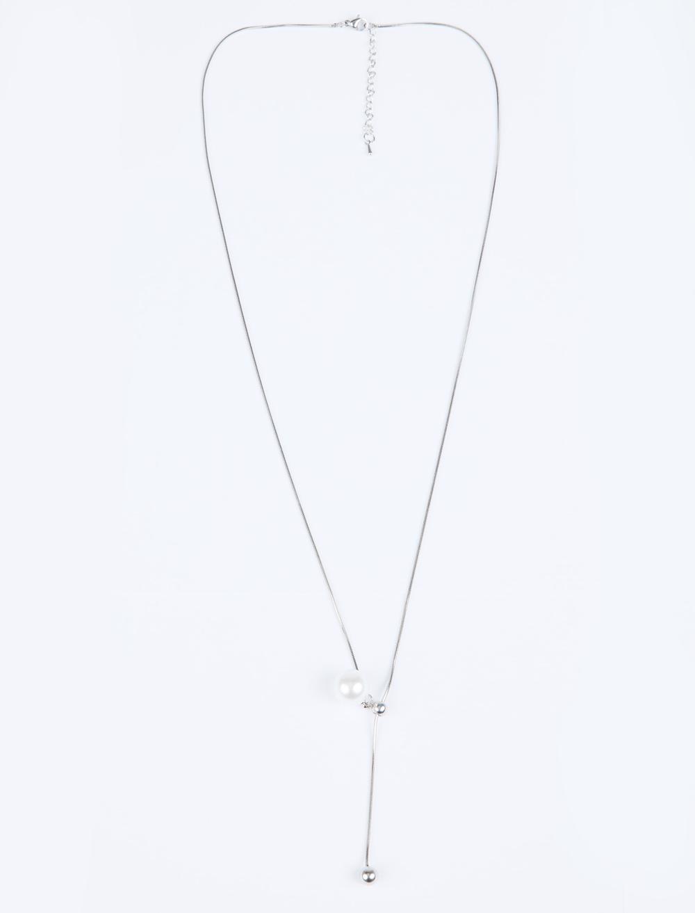 Metal Top Detaylı İncili Ayarlanabilir Kolye