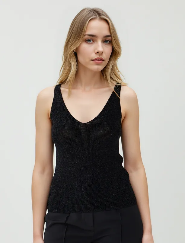Women  Strappy V-Neck Sweater Tank Top