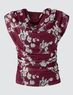 Bordo Dar Kesim Degaje Yaka Vatkalı Kolsuz Mesh Bluz	