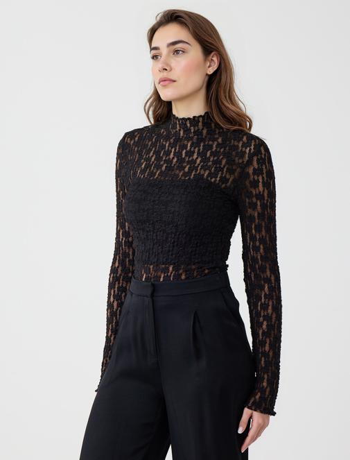Lace Knitted Blouse Combination