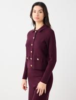 Gömlek Yaka Uzun Kollu Düğme Detaylı Triko Hırka	