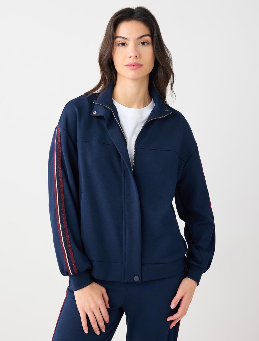 Düz Kesim Cep Detaylı Fermuarlı Modal Ceket