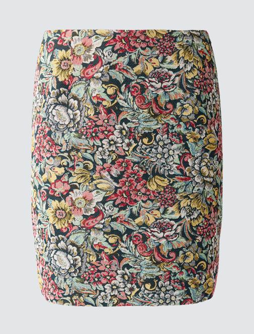 Cotton Woven Jacket with Floral Patterned Button Detail