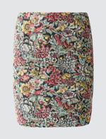 Cotton Woven Jacket with Floral Patterned Button Detail