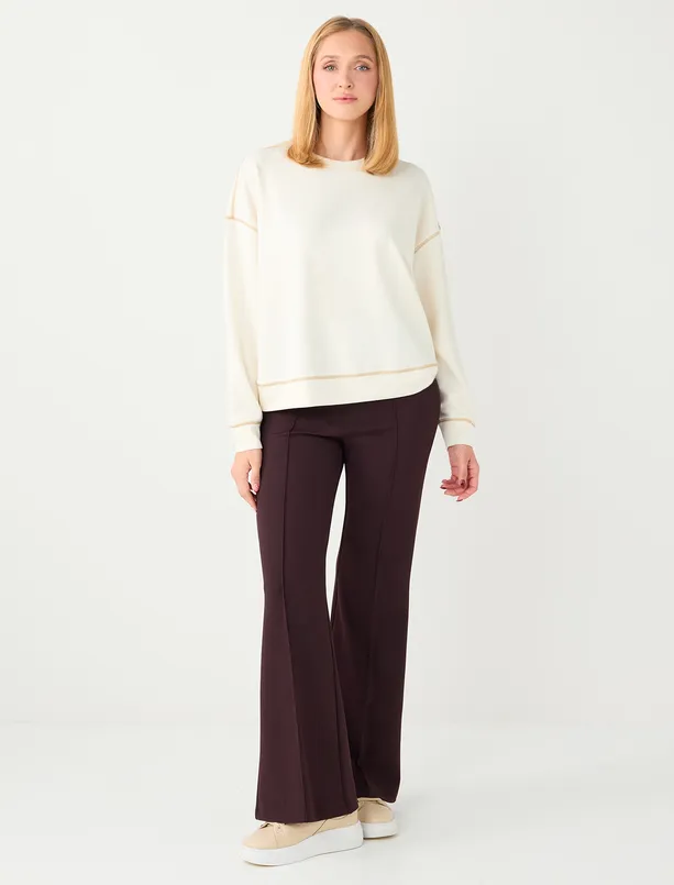 Bayan  Yüksek Bel Bol Paça Modal Jogger Pantolon