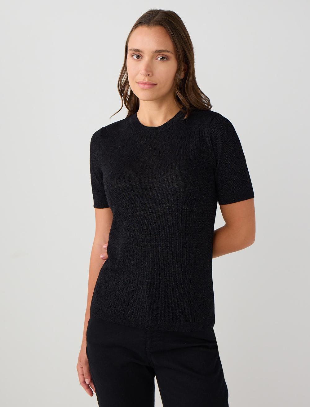 Kısa Kollu Bisiklet Yaka Triko Kazak