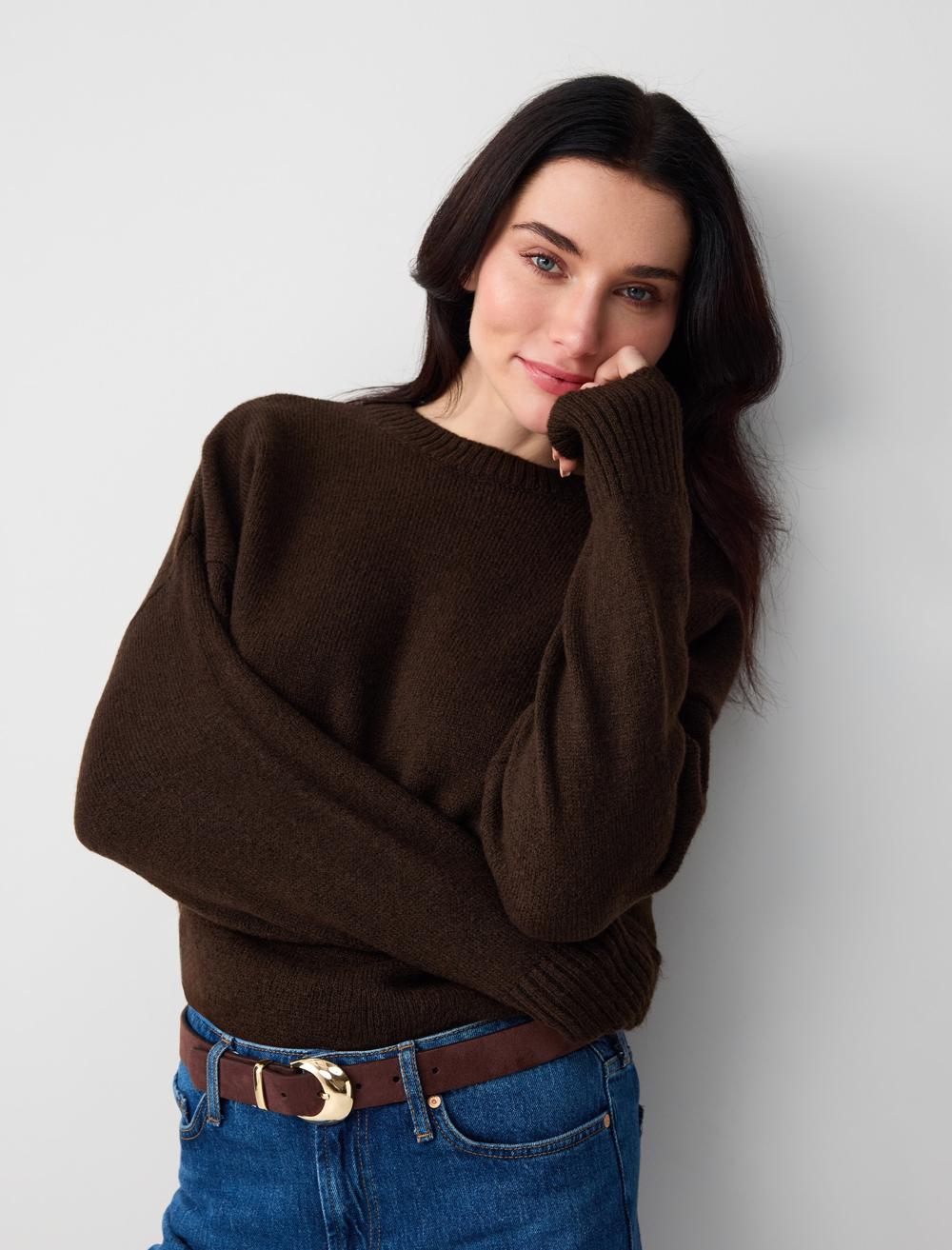 Uzun Kollu Bisiklet Yaka Triko Kazak