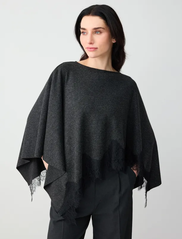 Bayan Antrasit Melanj Dantel Detaylı Panço