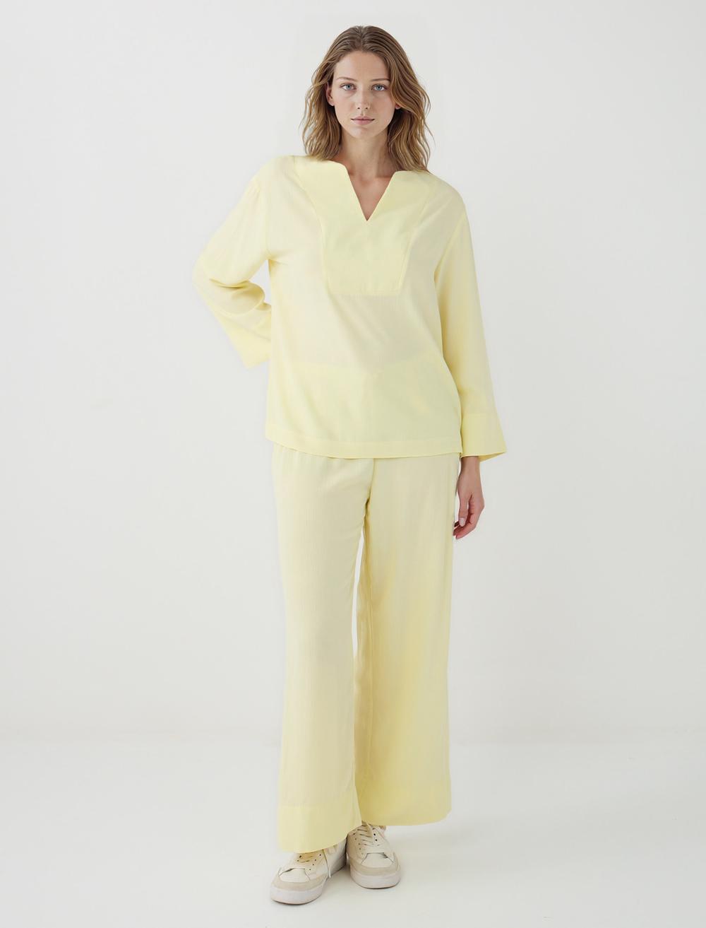 Normal Paça Normal Bel Düz Kesim Dokuma Pantolon