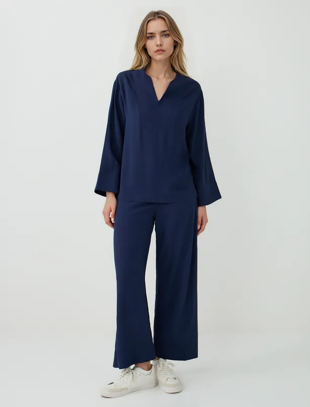 Women  Wide Leg High Waist Woven Pants