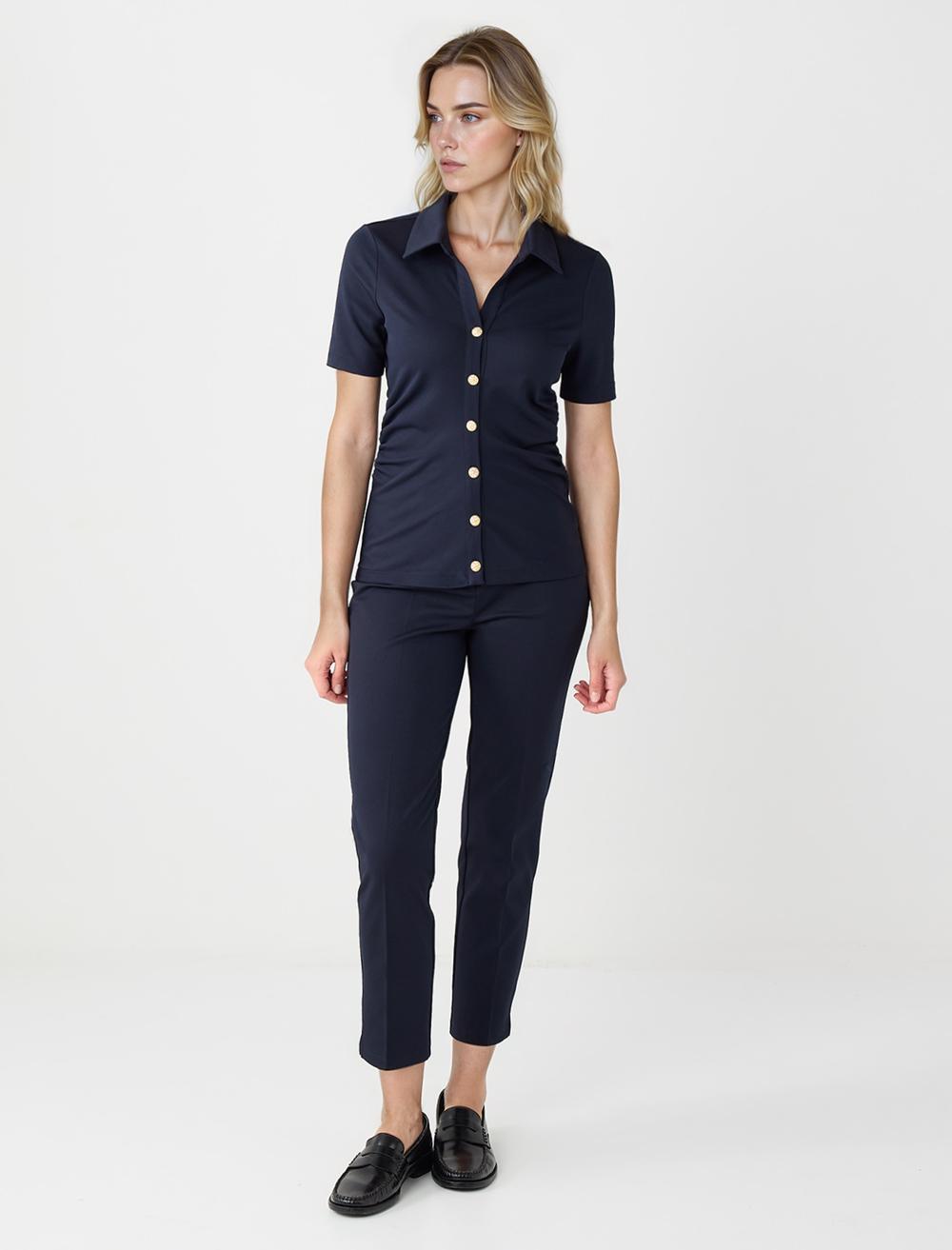 Normal Paça Yüksek Bel Örme Pantolon