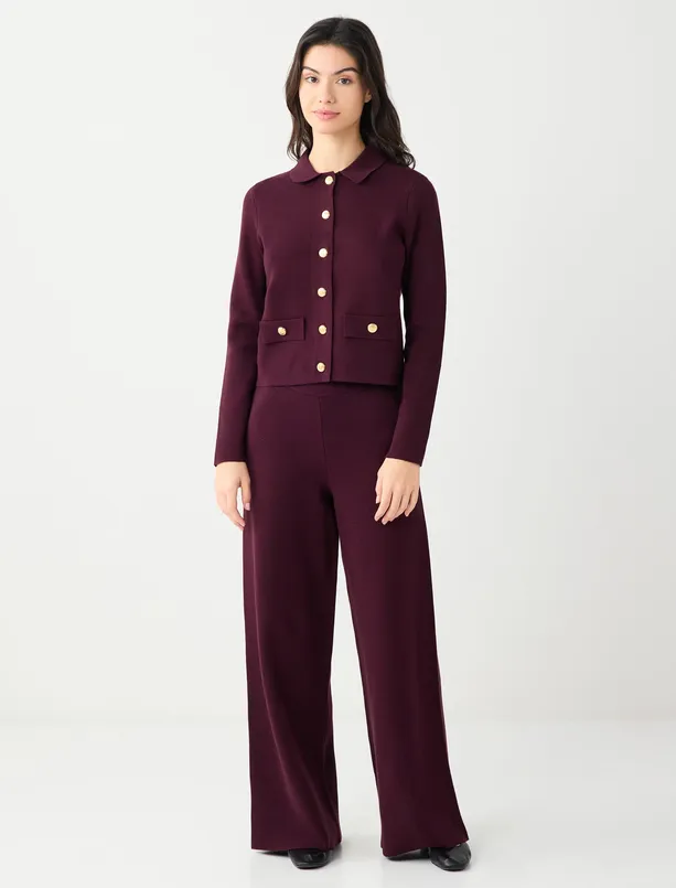 Bayan  Rahat Kesim Bol Paça Normal Bel Triko Pantolon