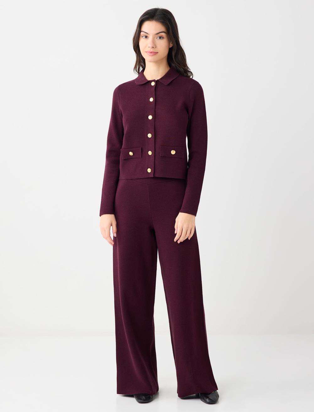 Rahat Kesim Bol Paça Normal Bel Triko Pantolon