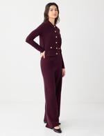 Gömlek Yaka Uzun Kollu Düğme Detaylı Triko Hırka	