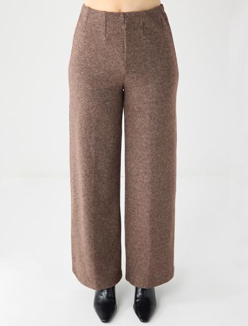 Yumuşak Dokulu Bol Paça Örme Pantolon	