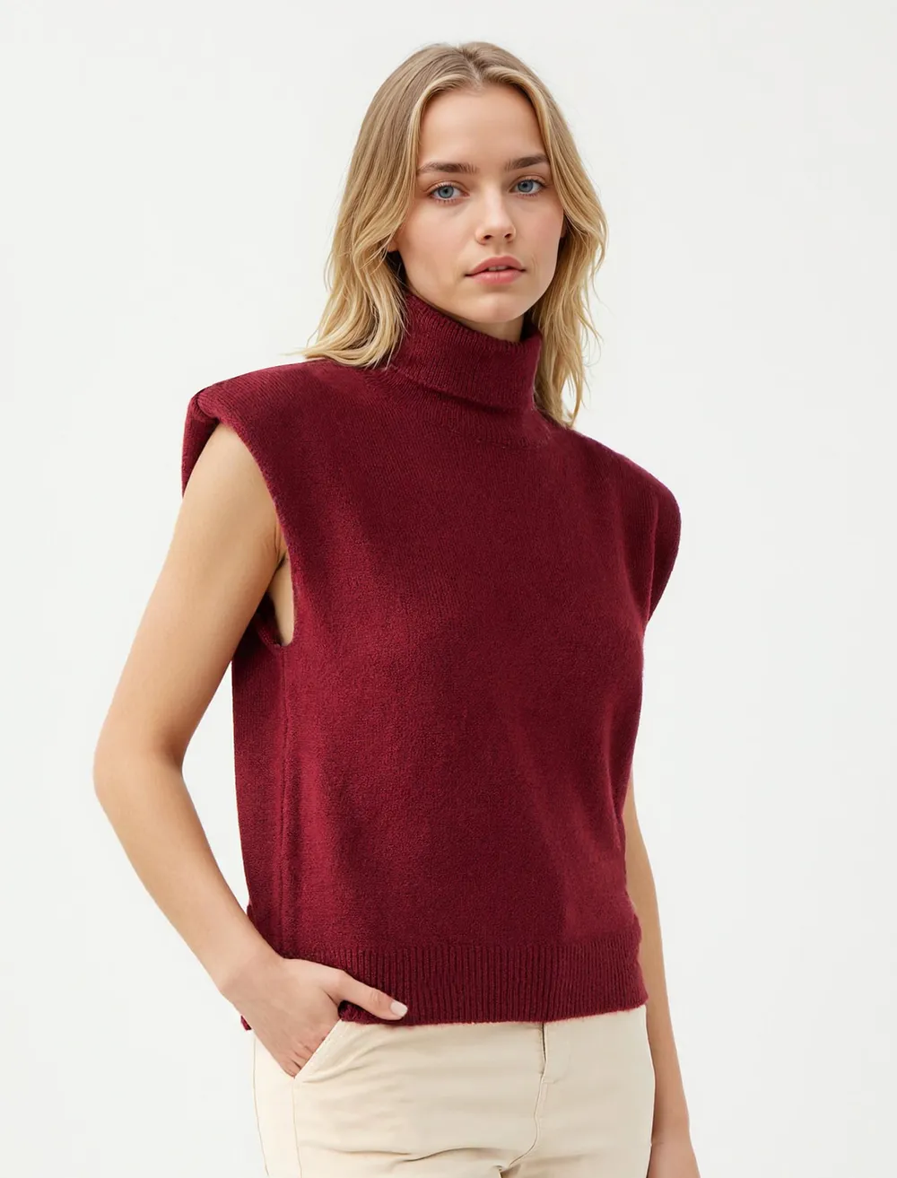 Turtleneck Sleeveless Sweater Sweater