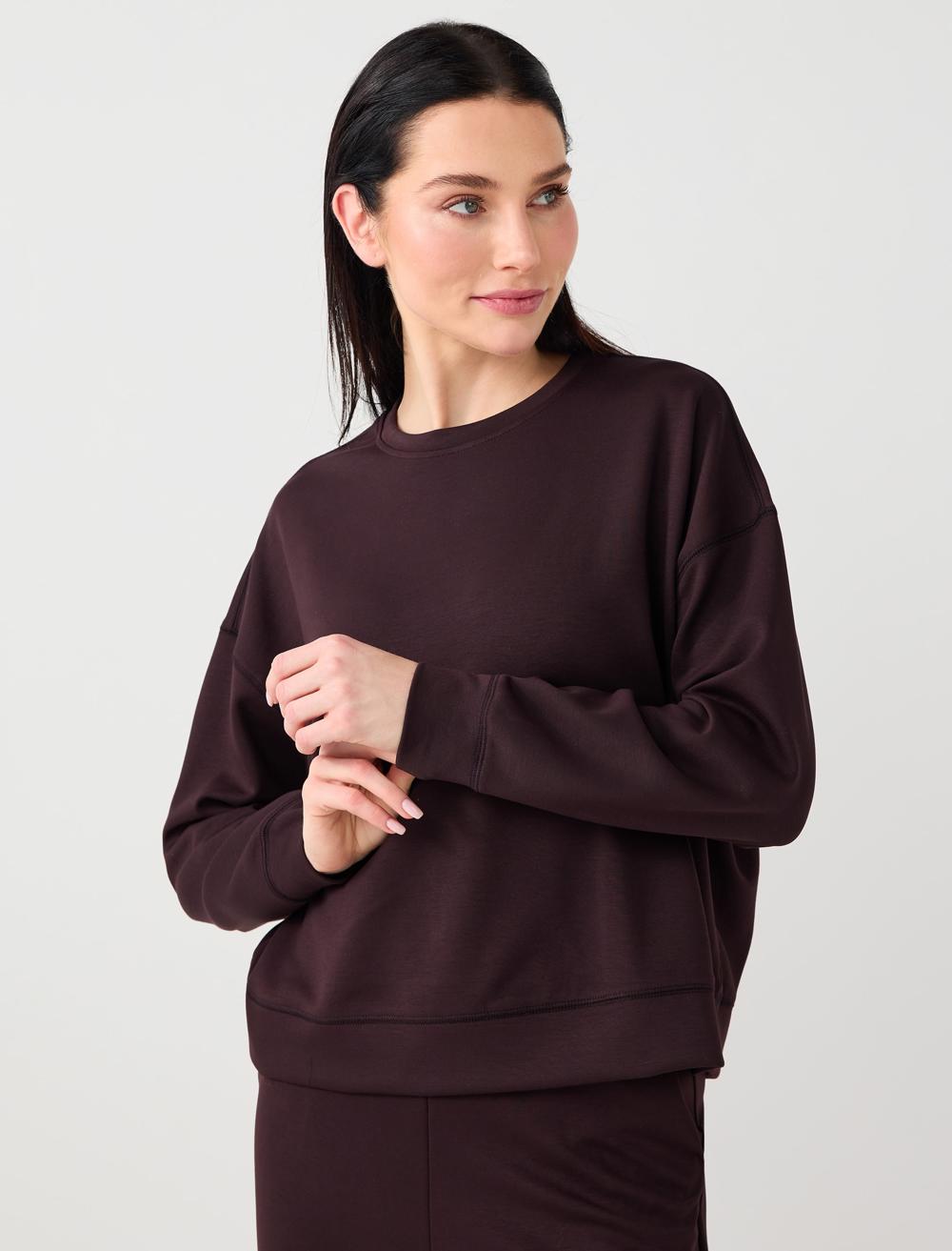 Uzun Kollu Bisiklet Yaka Modal Örme Sweatshirt