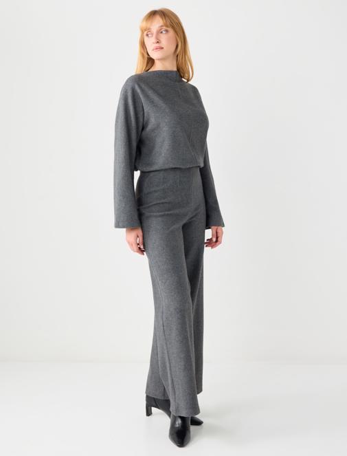 Rahat Kesim Yarasa Kol Yumuşak Dokulu Sweatshirt	