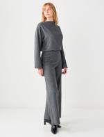 Rahat Kesim Yarasa Kol Yumuşak Dokulu Sweatshirt	